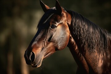 Equine profile. Horse picture. Generative AI