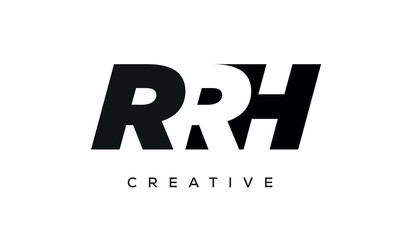 RRH letters negative space logo design. creative typography monogram vector	