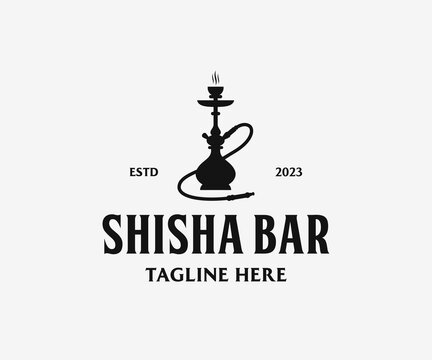 Shisha modern logo. Shisha smoking logo template. Hookah Lounge logo for Cafe, Shop, Club