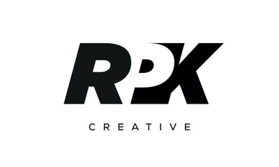 RPK letters negative space logo design. creative typography monogram vector	