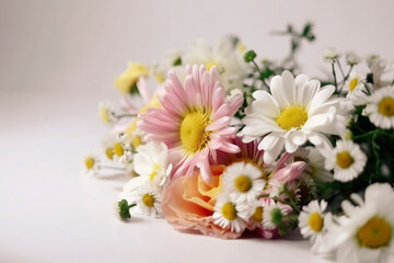 Obraz premium Mother's day carnations, bouquet. pure white background. generative Ai technology