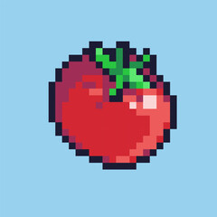 Fototapeta premium Pixel art illustration tomato. Pixelated tomato. red tomato pixelated for the pixel art game and icon for website and video game. old school retro.