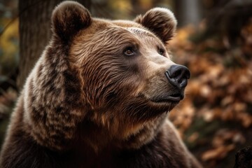 Fototapeta na wymiar 18 Brown Bear. Generative AI