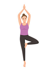 Obraz na płótnie Canvas young woman doing yoga poses illustration