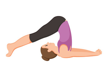 young woman doing yoga poses illustration