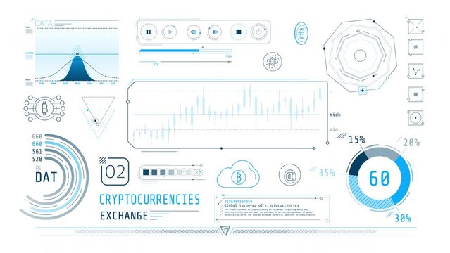 Dynamic animation on the theme of cryptocurrencies exchange.