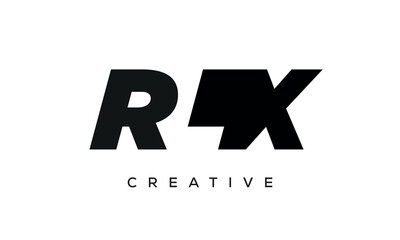RLX letters negative space logo design. creative typography monogram vector	