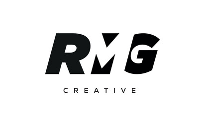 RMG letters negative space logo design. creative typography monogram vector	