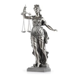 Statue of Justice isolated on white background. Law concept. Generative AI
