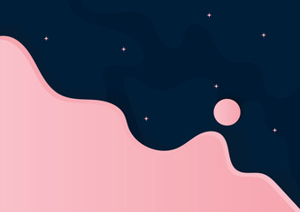 Obraz premium dark background with pink wave shapes