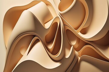 Abstract beige color shape with channels
