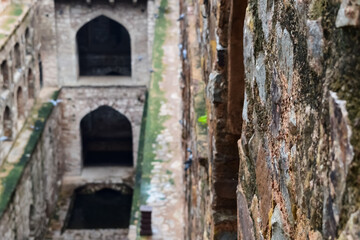 Agrasen Ki Baoli - Step Well situated in the middle of Connaught placed New Delhi India, Old Ancient archaeology Construction