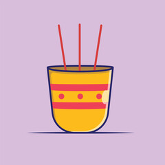 Incense For Pray Vector, Flat Icon, Flat Design