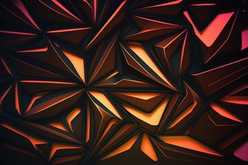 Abstract shape background, 3d technological black, pink, purple and orange.