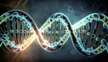 dna helix on black background