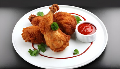 chicken nuggets with ketchup