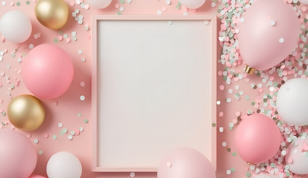 frame with balloons