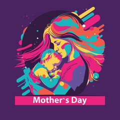 Mother embracing and kissing her son, motherhood, tenderness of the mother, Happy Mother's Day