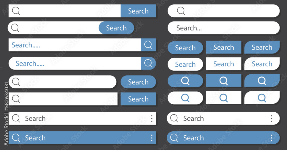 Fototapete set of search bar with falling shadow. vector concept element for web design, app, software and inte