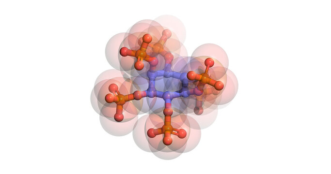 Phytic acid or IP6, antioxidant, anticancer 3D molecule 4K 
