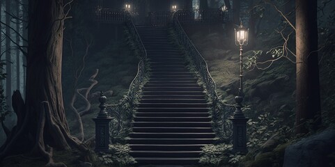Discover the Enchanting Ambience of a Dark and Mysterious Forest in Stunning Panoramic Format