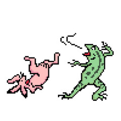 ドット絵鳥獣戯画レトロゲーム風