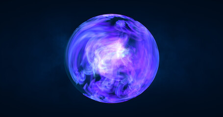 Abstract ball sphere planet iridescent energy transparent glass magic with energy waves in the core abstract background
