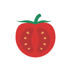 tomato cut in half colorful icon
