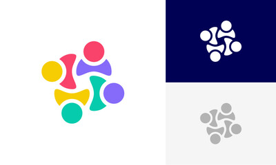 community logo, social community logo, global community logo, human family logo icon design vector