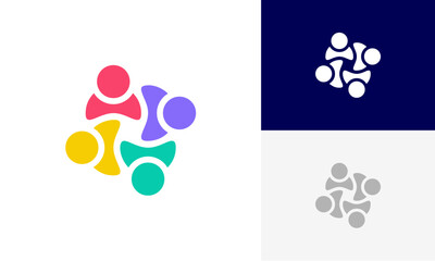 community logo, social community logo, global community logo, human family logo icon design vector