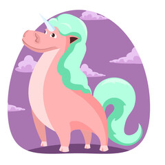 Funny unicorn horse