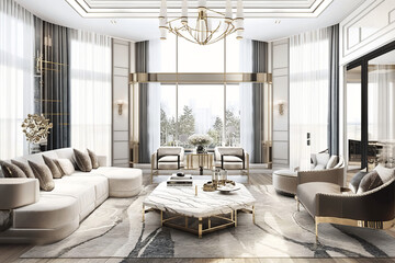 Fototapeta premium luxury living room, living room couch, living room with people, living room with fireplace, living room tv, family room wall, living room decor, conference room wall, generative ai tool, restaurant, d