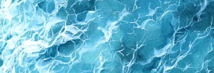 Abstract watercolor paint background dark blue color grunge texture for background