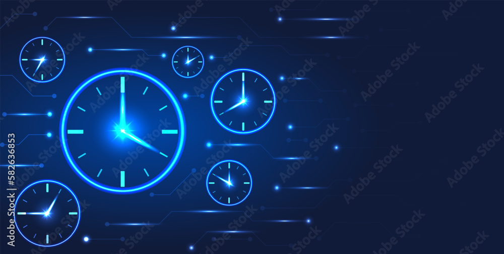 Poster many watch technologies are used to help tell the time of work or the time of business like the conc