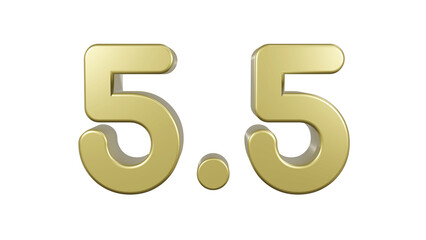 5.5 Promotion Sale. 5.5 metallic gold font. Golden Number 3D Illustration.