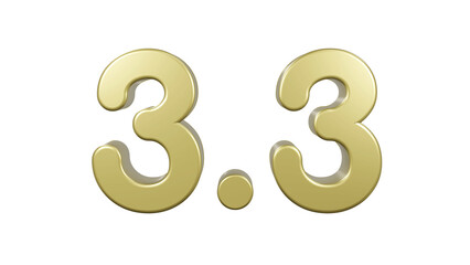 3.3 Promotion Sale. 3.3 metallic gold font. Golden Number 3D Illustration.