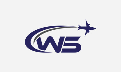 Tour and travel logo design, Airline agency symbol and aviation company monogram vector