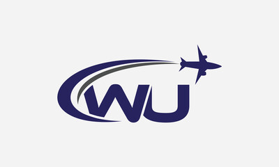 Tour and travel logo design, Airline agency symbol and aviation company monogram vector