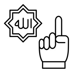 finger pointing and Allah calligraphy