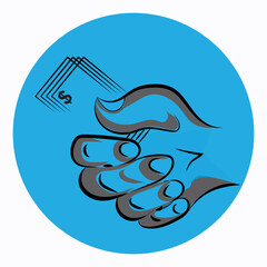 Illustration of a beautiful and Eye Catching Hand Drowning