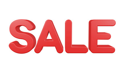 Promotion Sale. Sale Text Red font 3D Illustration.