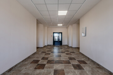interior of empty white room hall or corridor with repair