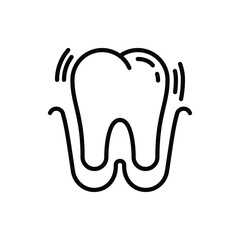 Tooth extraction thin line icon. Dental surgery. Dentistry. Vector illustration.