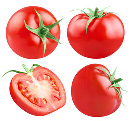 Ripe tomatoes collection cut out