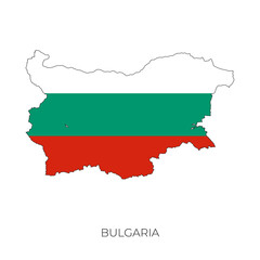 Obraz premium Bulgaria map and flag. Detailed silhouette vector illustration