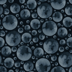 Watercolor confetti polka dots monochrome seamless pattern © FireFLYart