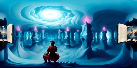 Photo of a person sitting in a room, captured in a painting