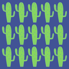 Green Cacktuses Background, Pattern, Texture Vector