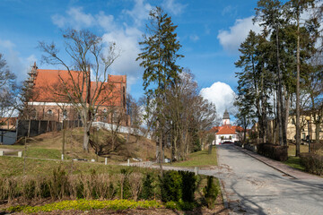 Iława, Poland - February 19, 2023: Gothic Church of the Transfiguration