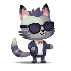 サングラスをかけたネコ